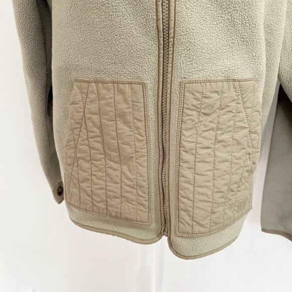 Madewell MWL Betterfleece Zip Quilted-Pocket Jacket Size Medium Pressed Sage - Picture 7 of 16
